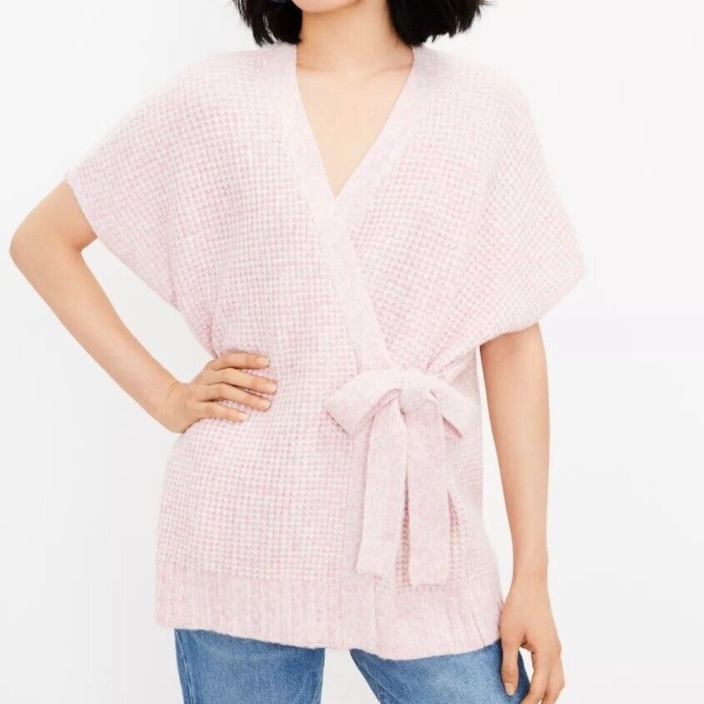 LOFT Spacedye Belted Wrap SWEATER
